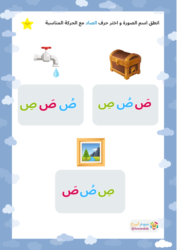 تعليم الحروف العربية بالحركات، حرف الصاد (ص)، الفتحة، الضمة، الكسرة ...