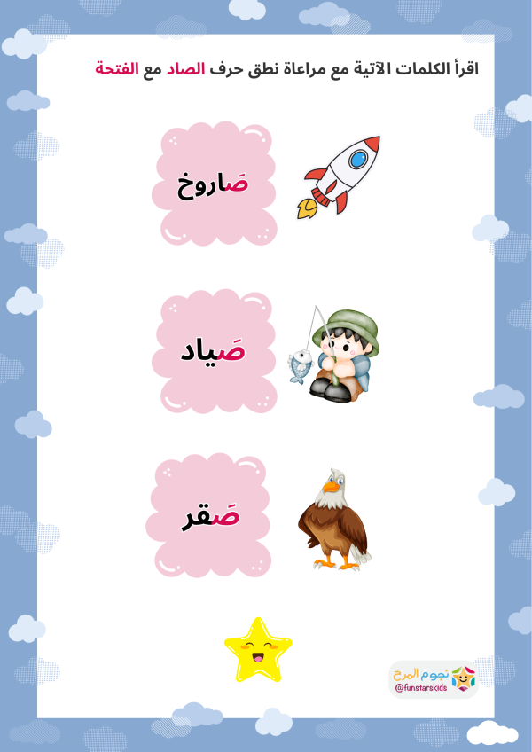 تعليم الحروف العربية بالحركات، حرف الصاد (ص)، الفتحة، الضمة، الكسرة ...